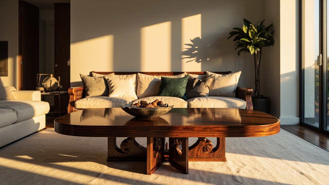 A Vietnamese artisan crafting a bespoke teak table.