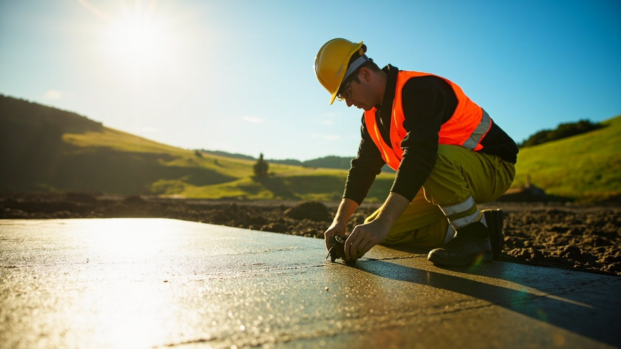 Sustainable concrete being used at a construction site in New Zealand.