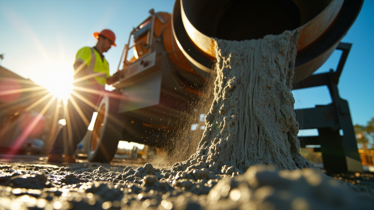 A worker handles durable bricks at a Sydney construction site.