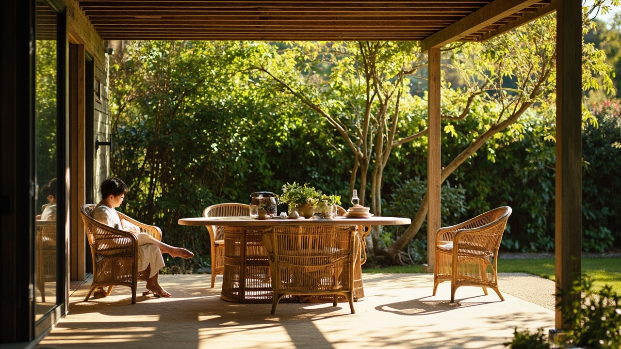 Vietnamese rattan dining set enhancing a US backyard.
