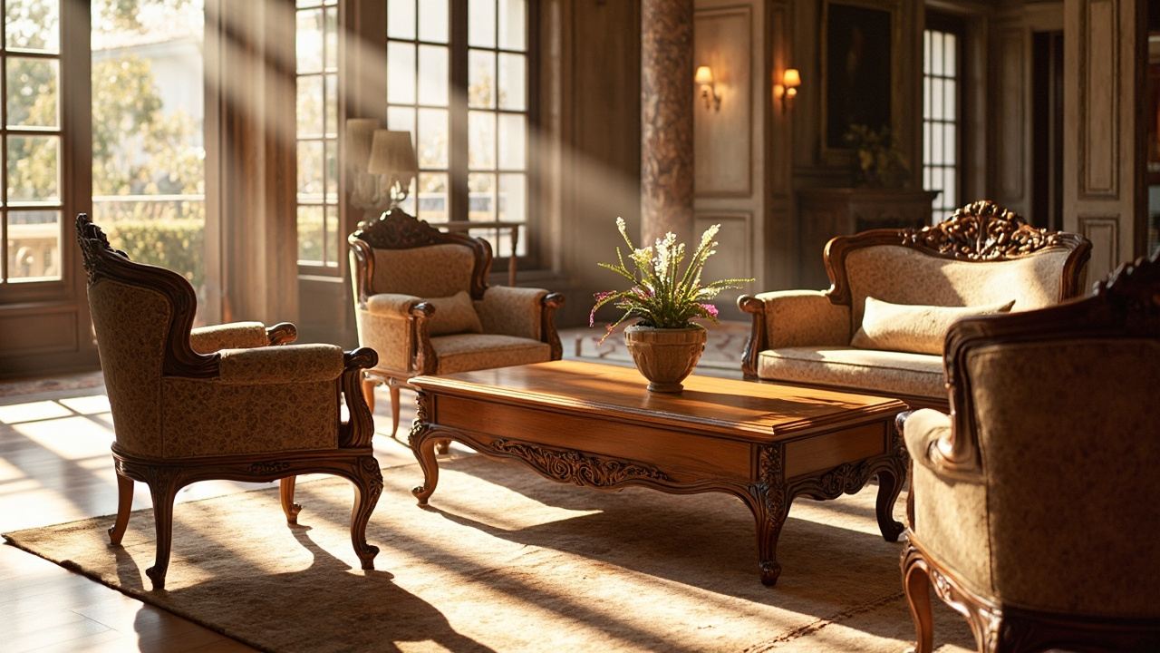 Custom Vietnamese furniture set in a modern European living room.