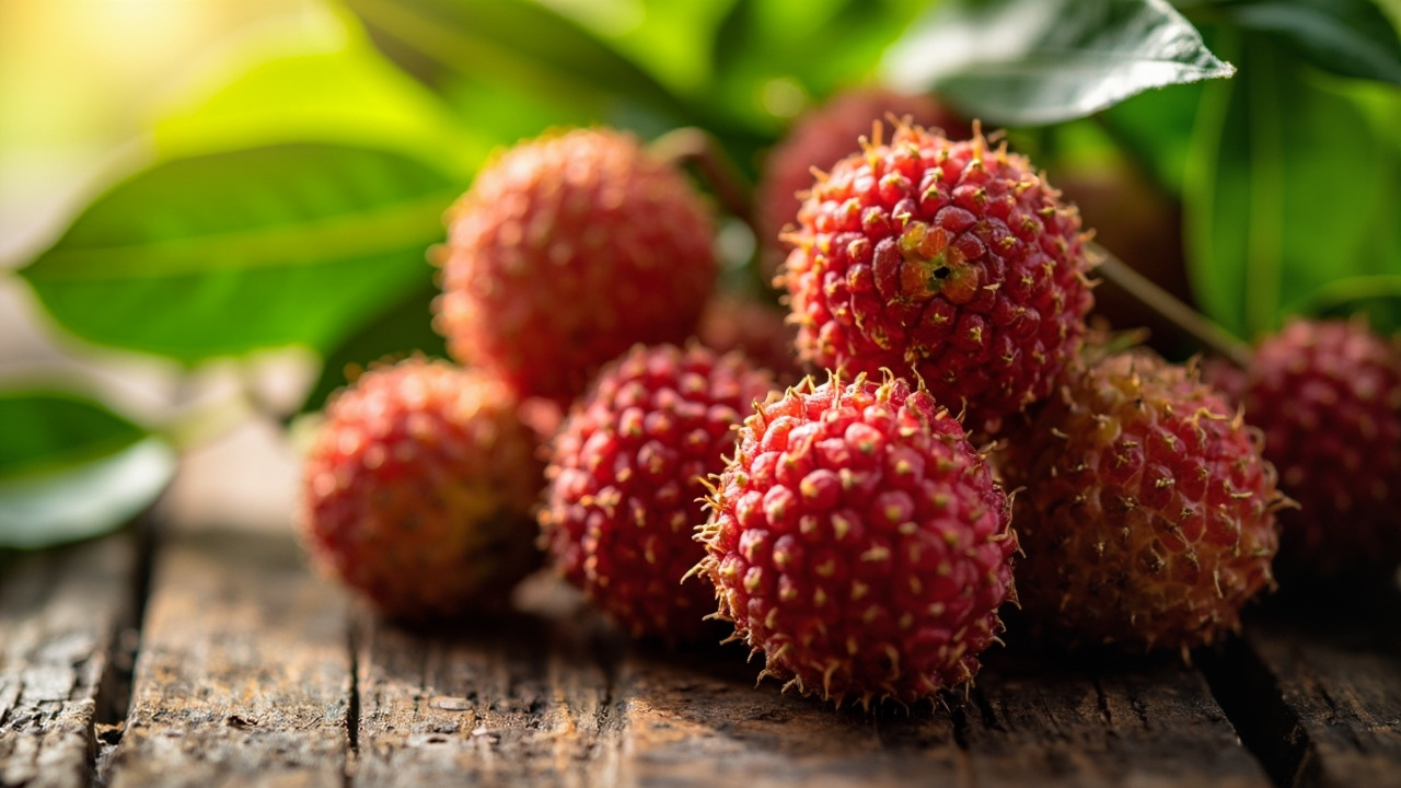 The vibrant allure of Vietnamese lychee fruit.