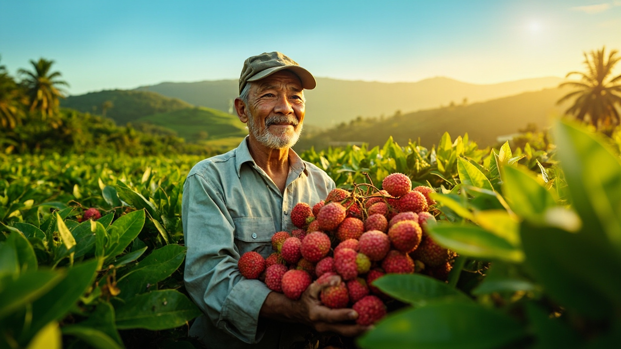 The vibrant allure of Vietnamese lychee fruit.